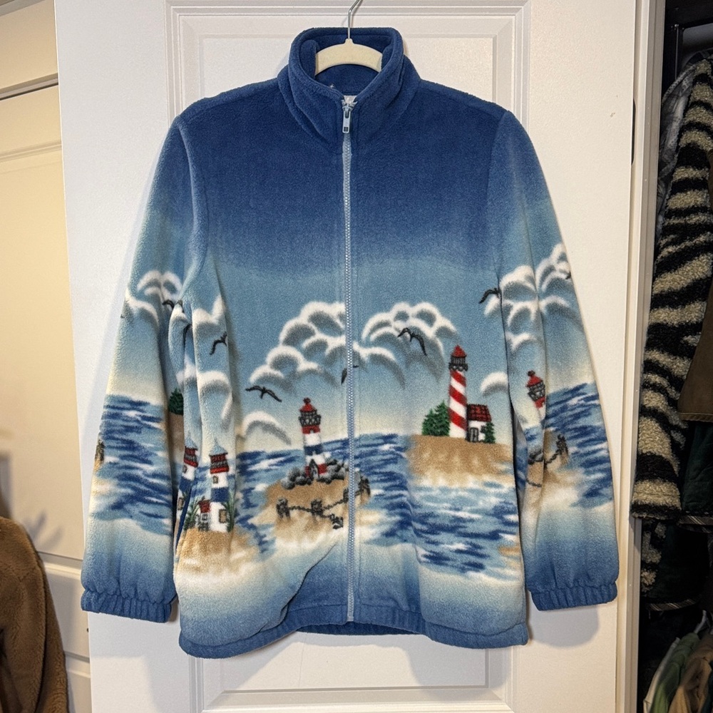 Blair vintage 90s fleece lighthouse Jacket